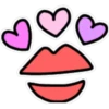 Lábios Beijando e Corações