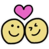 Dois Rostos Sorridentes e Coração