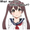 Sarcastic girl with pigtails 22