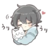 Hairy boy and cat 26