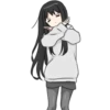Girl with long black hair 8