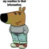 my reaction to that information