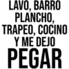 LAVO, BARRO
PLANCHO,
TRAPEO, COCINO
Y ME DEJO
PEGAR