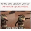 Yo no soy opción, yo soy
tremenda oportunidad.
Oíste cosita rica