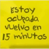 Estoy ocupada vuelvo en 15 minutos