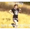 runs away
runs away giggling