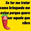 Se for me tratar como brinquedo me avisa porque quero ser aquele que vibra
