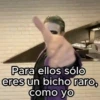 Para ellos sólo eres un bicho raro, como yo