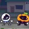 Dancing Skeleton and Pumpkin