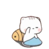 Mochi cat laught and eat 8