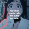 me when homie calls me cutie pattotie: