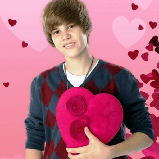 Coração rosa do Bieber