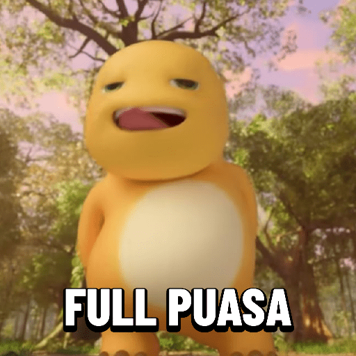 Dino kuning meme puasa ramadan  11