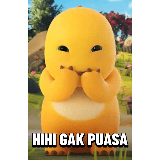 Dino kuning meme puasa ramadan  10