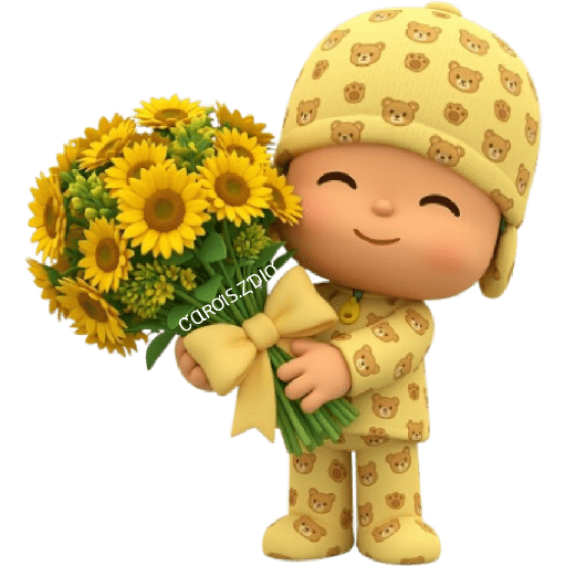 💛🌻 Pocoyó Flores Amarillas🌻💛 3