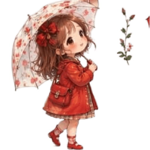 ☔ Días de lluvia Niña Kawaii⛈️ 12