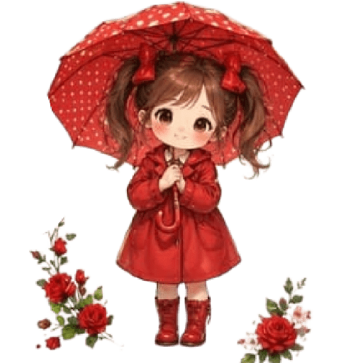 ☔ Días de lluvia Niña Kawaii⛈️ 3