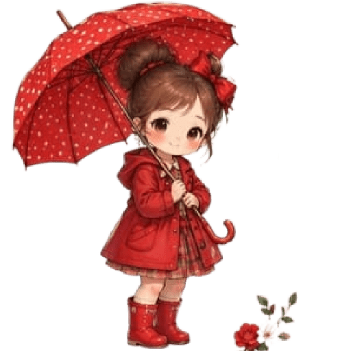 ☔ Días de lluvia Niña Kawaii⛈️ 1