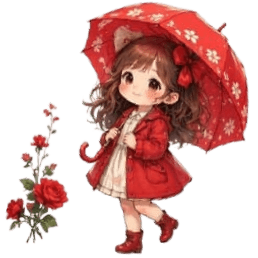 ☔ Días de lluvia Niña Kawaii⛈️ 9