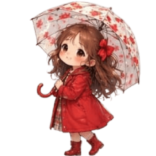 ☔ Días de lluvia Niña Kawaii⛈️ 11