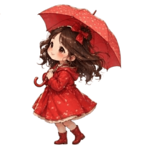☔ Días de lluvia Niña Kawaii⛈️ 4