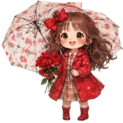 ☔ Días de lluvia Niña Kawaii⛈️ 15