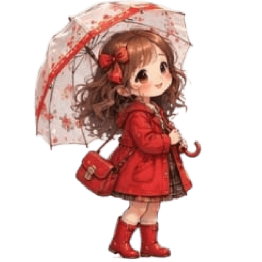 ☔ Días de lluvia Niña Kawaii⛈️ 8