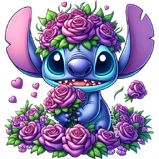 Flores moradas Stitch 💜🪻💜 13