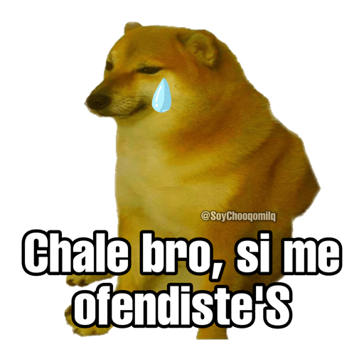 Chale bro, si me ofendiste'S