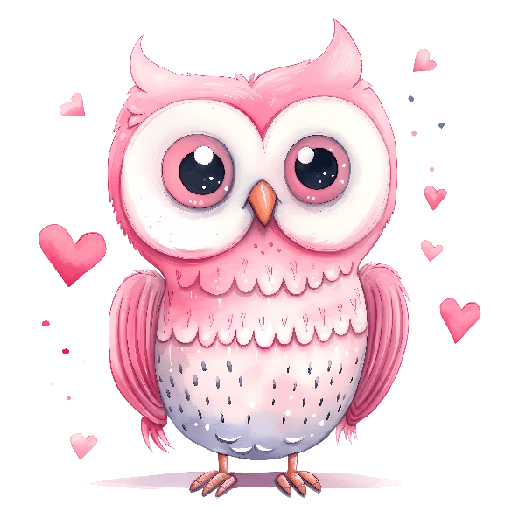 Romantic Pink Owls 💕🦉 4