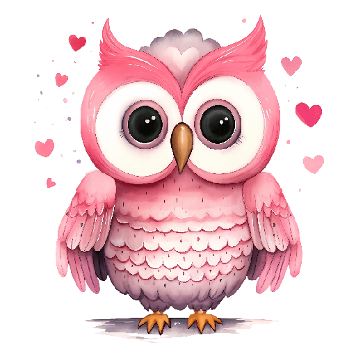 Romantic Pink Owls 💕🦉 5