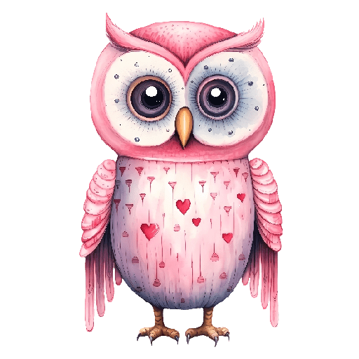 Romantic Pink Owls 💕🦉 2