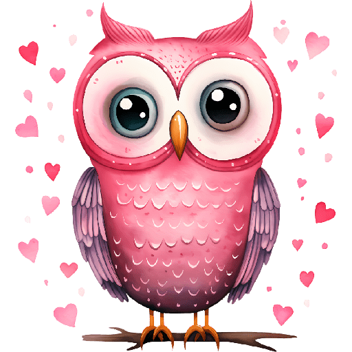 Romantic Pink Owls 💕🦉 1