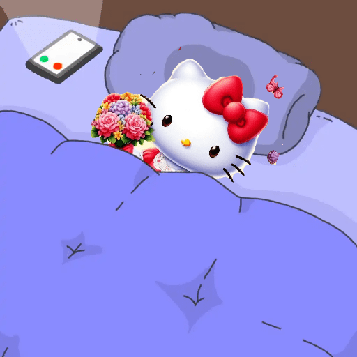 Hello kitty com  flores 🌹 11