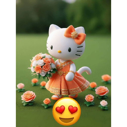 Hello kitty com  flores 🌹 13