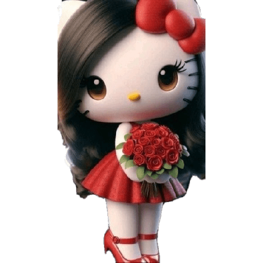 Hello kitty com  flores 🌹 14