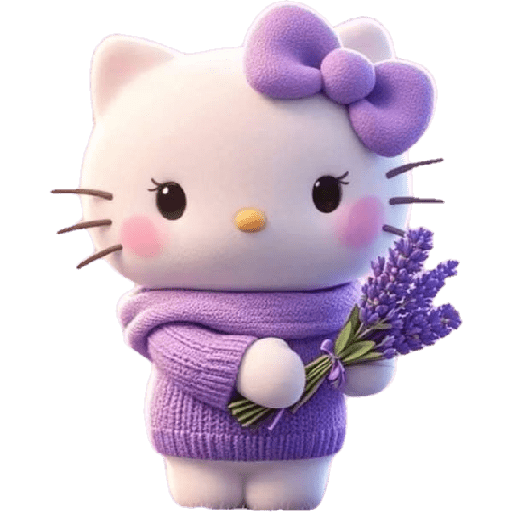 Hello kitty com  flores 🌹 3