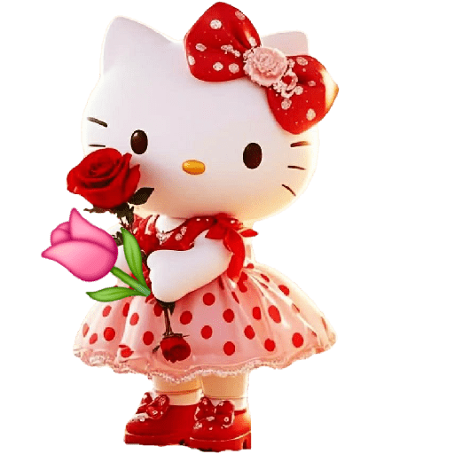 Hello kitty com  flores 🌹 7