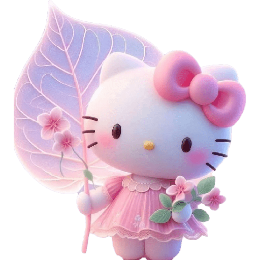 Hello kitty com  flores 🌹 5