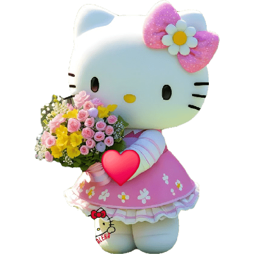 Hello kitty com  flores 🌹 4