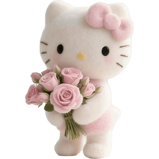 Hello kitty com  flores 🌹 8
