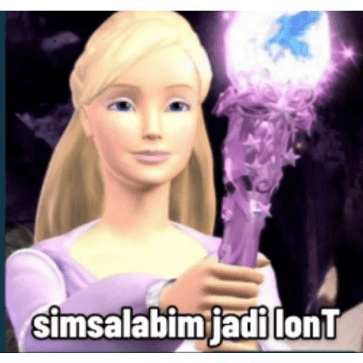 Sticker barbie random meme 3
