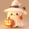 Fantasma Fofo com Abóboras