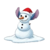 Stitch fantasiado de boneco de neve
