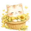 Gatito Flores Amarillas🌻🌼 12