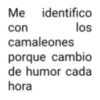 Me identifico con camaleones los porque cambio de humor cada hora