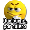 Que bueno, por culero