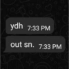 ydh 7:33 PM out sn. 7:33 PM