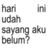 hari ini udah sayang aku belum?