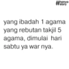 +hanya #story yang ibadah 1 agama. yang rebutan takjil 5 agama, dimulai hari sabtu ya war nya.